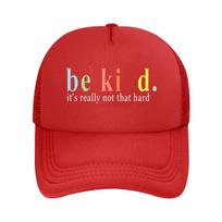 Be Kind Colorful Motivational Wall Sign  Mesh Baseball Cap Hip Hop Adjustable