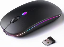 Wireless Mouse, Bluetooth 5.2, Silent Operation, Instant Connection, High Sensitivity, 7-Color LED Light, 3-Stage DPI Switching, Type-C Charging,