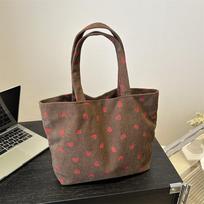 Women“s Bags Strawberry Print Cute Sweet Shoulder Bag Japanese Harajuku Artistic Kawaii Large Capacity Portable Handbag For Girl ruda