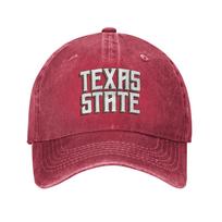 Texas State University Hiking Baseball cap Fits Small Head Circumference Daily Outfits Versatile Denim Hat One Size