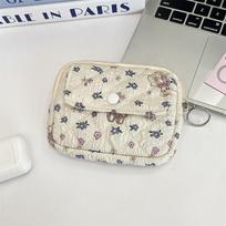Gifts Carto Floral Coin Purse Multifunctial Quilted ID Holder Key Coin Purse Portable Card Hold