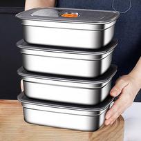 3pcs Stainless Steel Lunch Box Leak Proof Bento Container Sealed Food Storage Box For Fridge Freezer Camping Outdoor Picnic