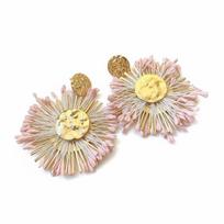 Floral Design Dangle Earrings Multi-color Drop Earrings Raffia Earrings  Beach Holiday