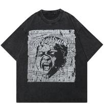 benber vintage Streetwear Sad Baby Graphic Unisex TShirt Cotton Washed Black Tshirt Unisex s Tees Summer Short Sleeves T Shirt S