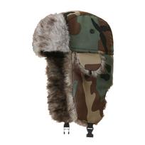 Windproof OutdoorsThick Balaclava Camo Warm Snow Cap Winter Bomber Hats  for Men Women A