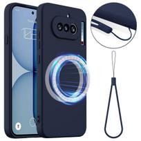 For  Nothing Phone (4a) Case with built-in magnetic Stylish liquid silicone Cover For Nothing Phone 4A Pro Skin-friendly feel Nothing Phone (4a) mėlyna