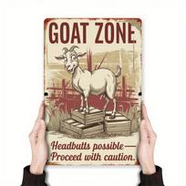 Planetjuice Funny Goat Tin Sign Vintage Farm Decor Rustic Wall Art Metal Plaque Bar Cafe Kitchen (as the picture,20x30)