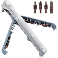 1/4 Inch Mini Ratchet Screwdriver Set, Tight Range, High Torque, Right Angle Edc Tool With 90 Degree Offset Reversible Drive Handle 4 Multifunction P