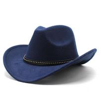 Wide Brim Cowboy Hat Felt Party Cosplay Hat Retro Jazz Hat