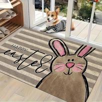 Cute Rabbit Hare Pattern Doormat 2D Flat Print Non-Slip Washable Floor Mat for Bedroom Living Room Indoor Outdoor Home Decor 40x60cm