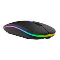 Wireless Mouse, Bluetooth 5.0 & 2.4GHz Dual Mode, Ultra-thin, Silent, Rechargeable, Optical, 4 Buttons, Lightweight, Compact, Compatible with