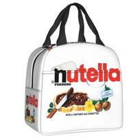 Custom Italy Nutellas Thermal Insulated Lunch Bag Women Portable Lunch Container for Outdoor Picnic Storage Food Box 22x20x13cm