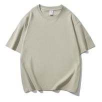 220g Pure Cotton Unisex Heavyweight Drop Shoulder Loose Solid Color Short Sleeve T-shirt M