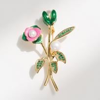 Bo Xin Yun Pastoral Tulip Mother-of-Pearl Brooch: High-Grade Micro-Inlaid Floral Corsage Accessory