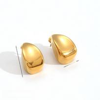 Modern Stainless Steel Drop Earrings With Electroplated Finish For Fashionable Women