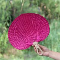 Natural Rattan Fan Lightweight Straw Fan Vintage Palm-Leaf Woven Fan  Summer Style 4