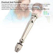 11pcs Silver Manual Small Hand Drill Micro Bits Pin Vise Hand Drill Kit  Watch Miniature