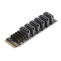 SATA Expansion Card, M.2 to PCIe M.2 Compatible, 6-Port SATA3.0 ASM1166, M-Key, Compatible with Windows 1011, Windows Server 201620192022, Linux, and