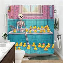 Vibrant & Fun Themed Polyester Shower Curtain - Stylish Bath Decor, Creative Bathroom Polyester For Home & Hotel (as the picture,W90xH180cm)