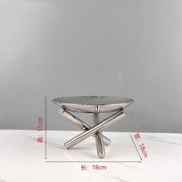 Tripod Pillar Metal Tray, Mirror Stainless Steel Storage Tray, Dessert Plate, Cake Rack, Snacks, Organizer, Kitchen Utensils
