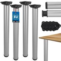 Kotarbau® Adjustable Table Desk Legs 71-74.5 Cm Steel Silver Aluminum Set Of 4