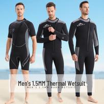 SBART Men's 1.5mm Thermal Front-Zip One-Piece Wetsuit M