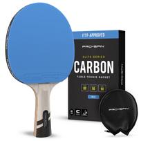Ping Pong Paddle table tennis racket with carbon fiber for superior control premium sponge 1 PRO-SPIN - Pro-level 7-ply blade, rubber, 2.0mm (Blue,