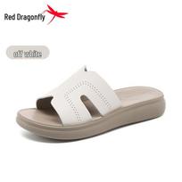 Red Dragonfly Women's Outdoor Leather Non-Slip Flip-Flop Sandals 37