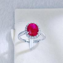 Adjustable Women's Imitation Blue Spinel & Ruby Ring - Fashionable Openable High-End Jewelry Adjustable