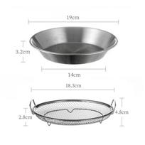 Stainless Steel Drain Tray Oven Safe Grease Trap Round Oil Draining Baking Pan for Cooking Frying Grilling