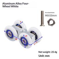 1/4Pcs Noise Reduction Sliding Door Pulley Roller, Full Copper Bearing with Clips Screw for Glass Wood Shower Room Door