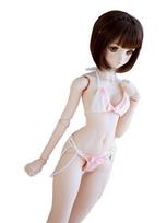 YR EARTH S284 Doll Outfit - String Bikini, 13 Scale (Pink x White)