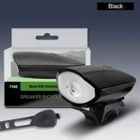 Multi Functional Bicycle Light Black Bicycle Light USB Led Waterproof with Horn Mountain Bike Dark Night Outdoor Riding Light