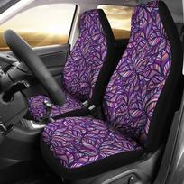 Neon Floral Tropical Hawaiian Palm Leaves Pattern Print Seat Cover Car Seat Covers Set 2 Pc, Car Accessories Car Mats