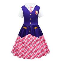 Barbie Cosplay Short Sleeve Dress For Girls European Style Cotton Fabric Cartoon Pattern Summer Season Ages 3-8 Fit Height 120cm/47.24in