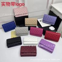 Xiaoxiangfeng woc fortune bag caviar cf diamond chain bag cover type small square bag crossbody versatile women's bag ball pattern 19*12*3.5
