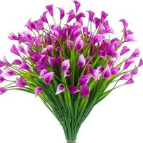 1/2/5Pcss Lifelike 33cm Artificial Calla Lily Bouquet Plastic UV Protection Fake Flowers Fake Plant Home Room Decor (Rose Red,1Pc)