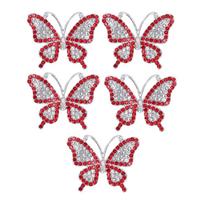 5pcs Fine Workmanship DIY Brooch Cute Appearance Lightweight Rhinestone Brooch Colorful Rhinestone Butterfly Brooch