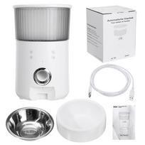 White/Black 4L Automatic Smart Pet Food Feeder Cats Dog Food Dispense Water Bowl Timing Remote Feeding Electric Dry Food Dispenser Feed balta