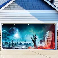 2D Zombie Hand Tombstone Backdrop for Horror House & Garage Studio Shoots 47.2x31.5inch/120*80cm