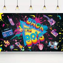 2D Happy 18th Birthday Backdrop Balloon & BOOM Design Photography Background 47.2x31.5inch/120*80cm