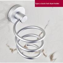 Premium Quality Spiral Blow Hair Dryer Stand Flat Holder With Timeless Design For Organized Spaces Silver A