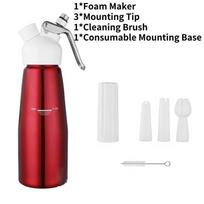 Premium Stainless Steel Cream Whipper Siphon Bottle For Coffee Decoration And Topping 500ml And 1000ml Red