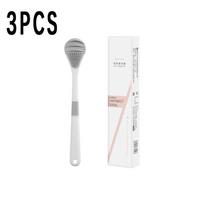 3PCS Bad Breath Tongue Cleaner Brush Reusable Oral Hygiene Scraper for Fresh Breath Multicolor