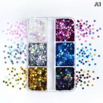 Nail Charms Laser Star Nail Sequin Colorful Nail Charms Mix 3D Thin Sheet Nail Art Decoration For Gel Manicure DIY Nail Supplie