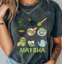 Matcha Lover T-Shirt, Gift for Tea Enthusiast, Green Tea Tee, Matcha Ingredients XL