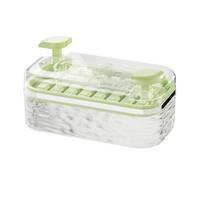 Ice Cube Tray Set with Easy Release Mechanism Food Grade Material Durable Design for Home Kitchen Use Clear Lid Included One Size žalia