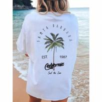 Wounisex T-Shirt Galafonia Coconut Palm Printed Tee Shirt Summer Comfortable Loose Tops Street Fashion Female Clothes S įvairiaspalvis