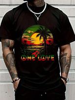 Black Reggae Music Guitar Rasta Pride Jamaica Rasta Reggae Sunset Unisex T-Shirt M