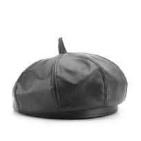 Fashion Women PU Leather Berets Octagonal Caps Newsboy Cap Lady Hats Vintage Bonnet Beret Style Retro Leather Woman Hat Cowboy
